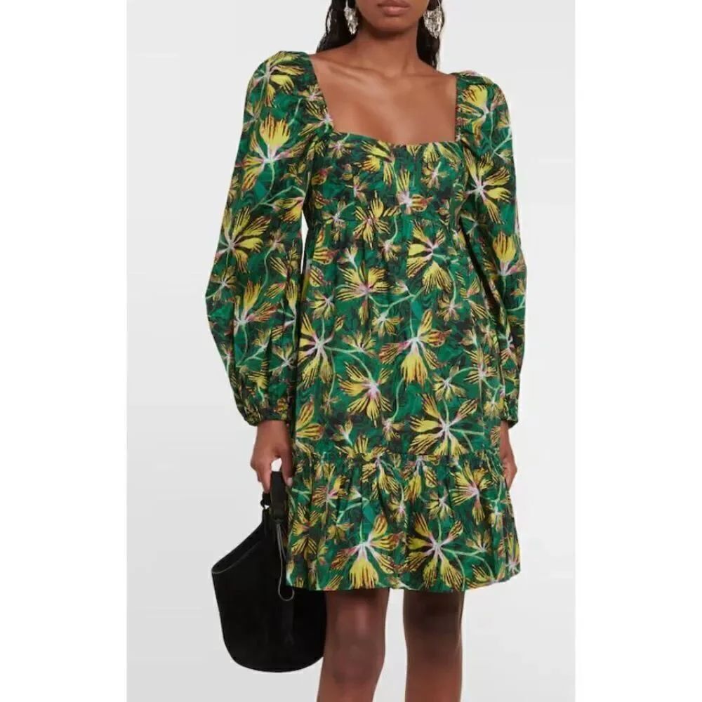 ULLA JOHNSON Alita floral cotton minidress in Tigerlilly NWT Size 4